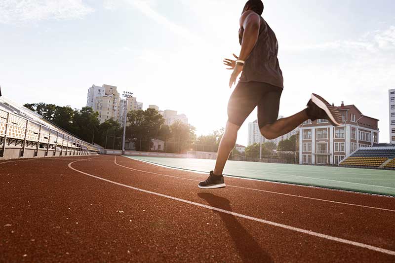Man running on a track